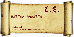 Büte Ramón névjegykártya